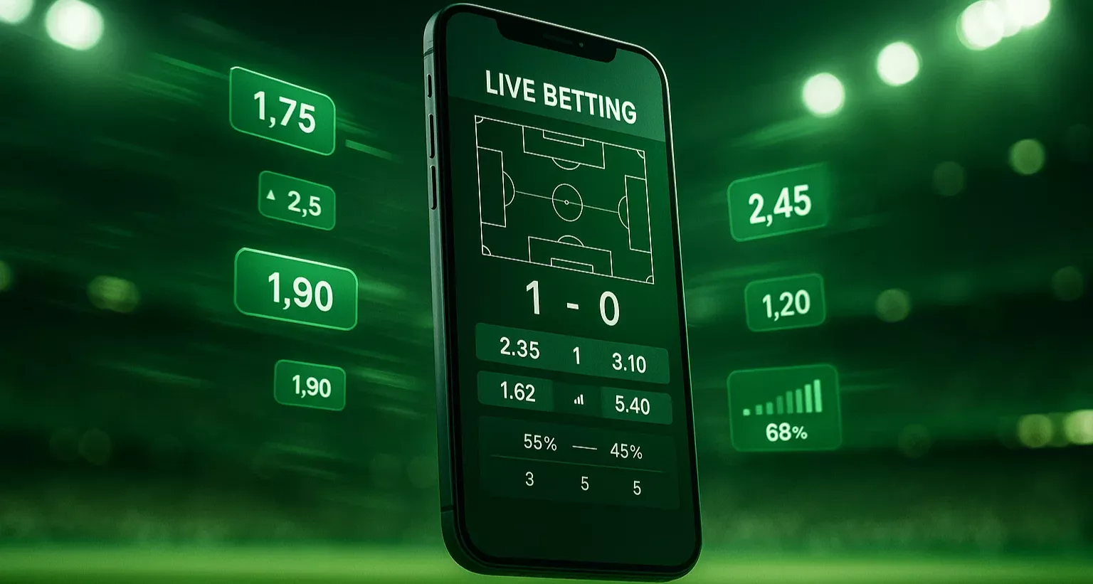 Apuestas en vivo al Real Betis con interfaz de live betting y estadísticas en tiempo real