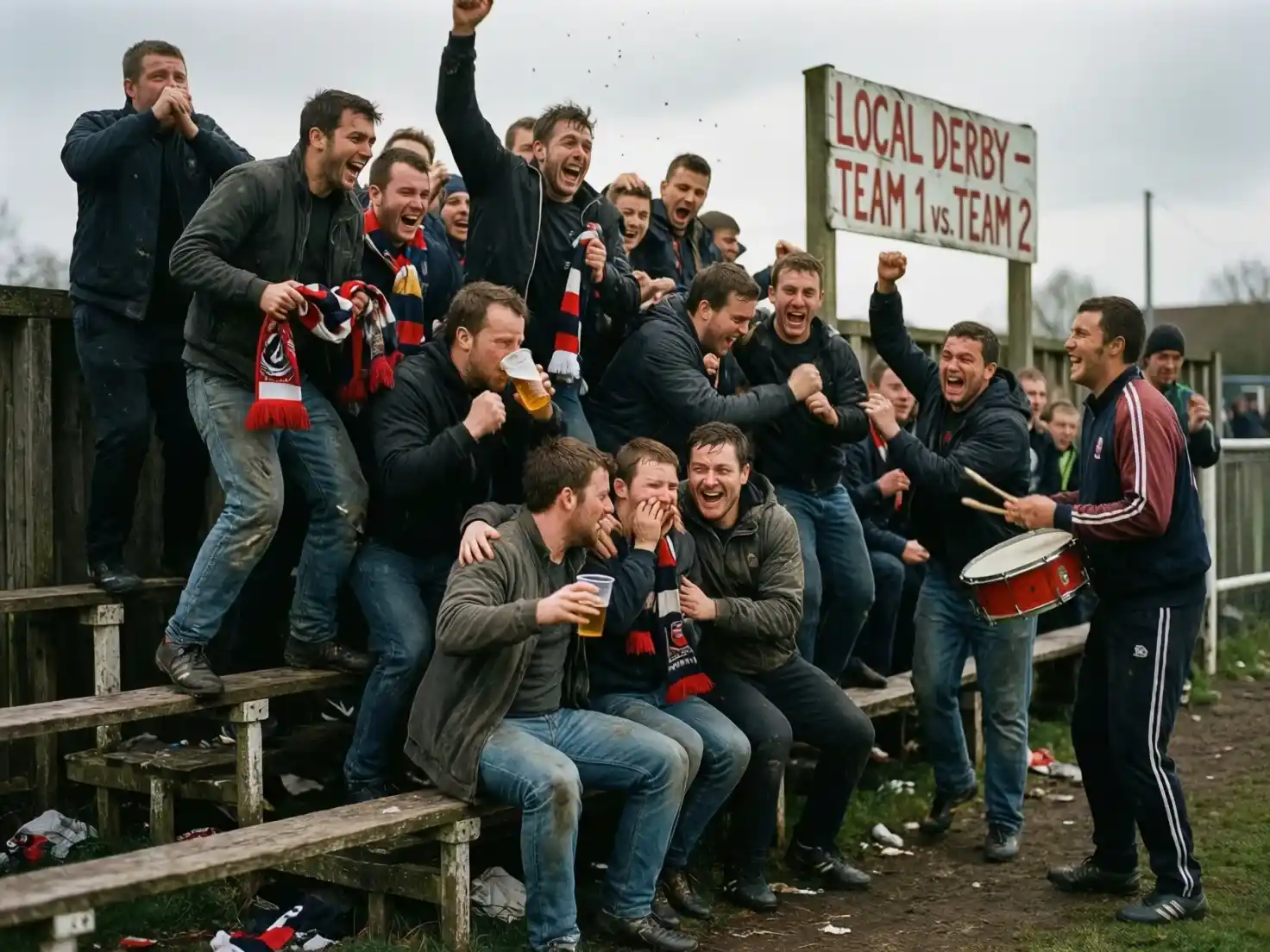 Aficionados celebrando una victoria sorpresa en Copa del Rey