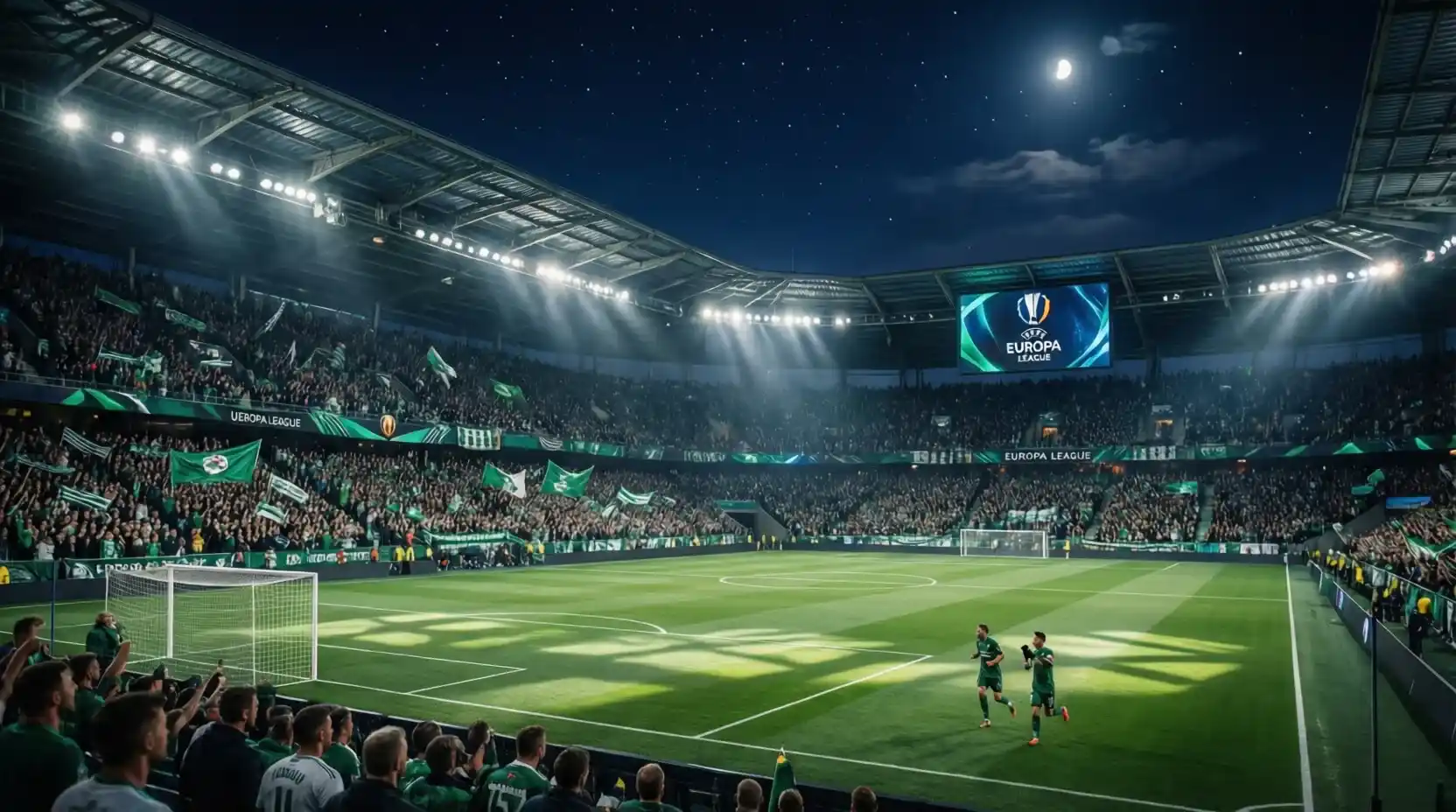 Estadio del Betis preparado para un partido de Europa League