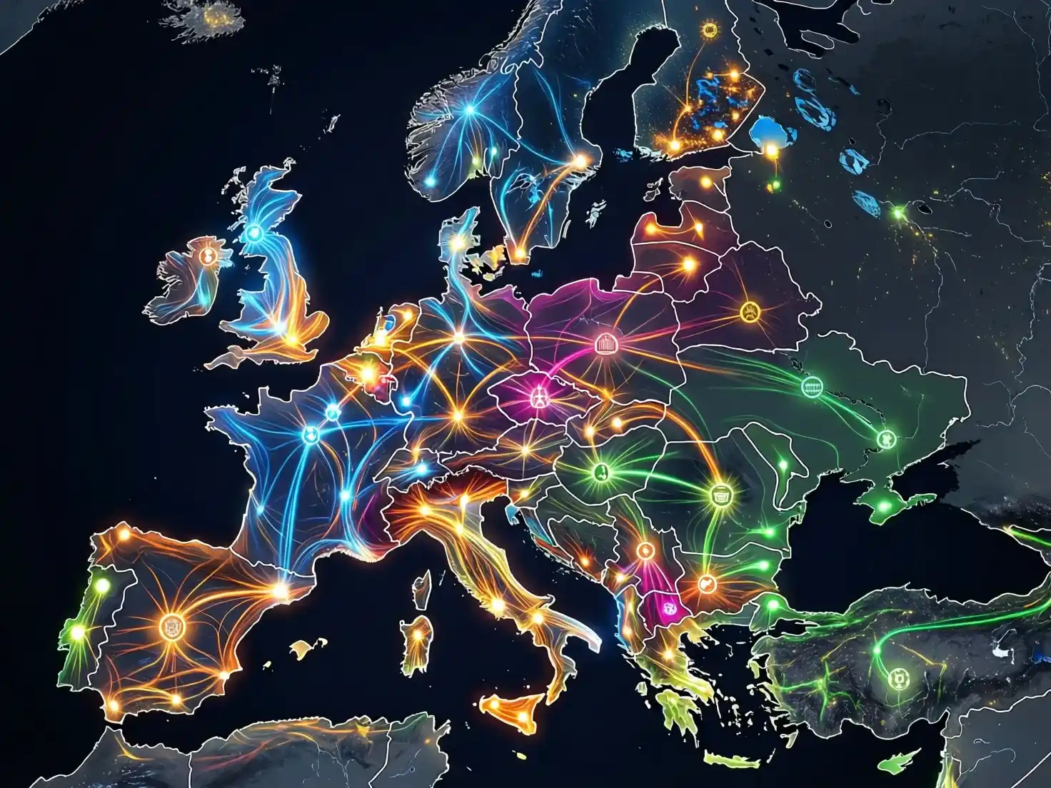 Mapa de Europa mostrando equipos participantes en competición europea