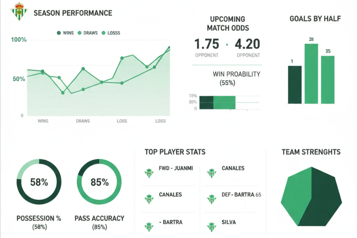 Infografía de estadísticas del Real Betis