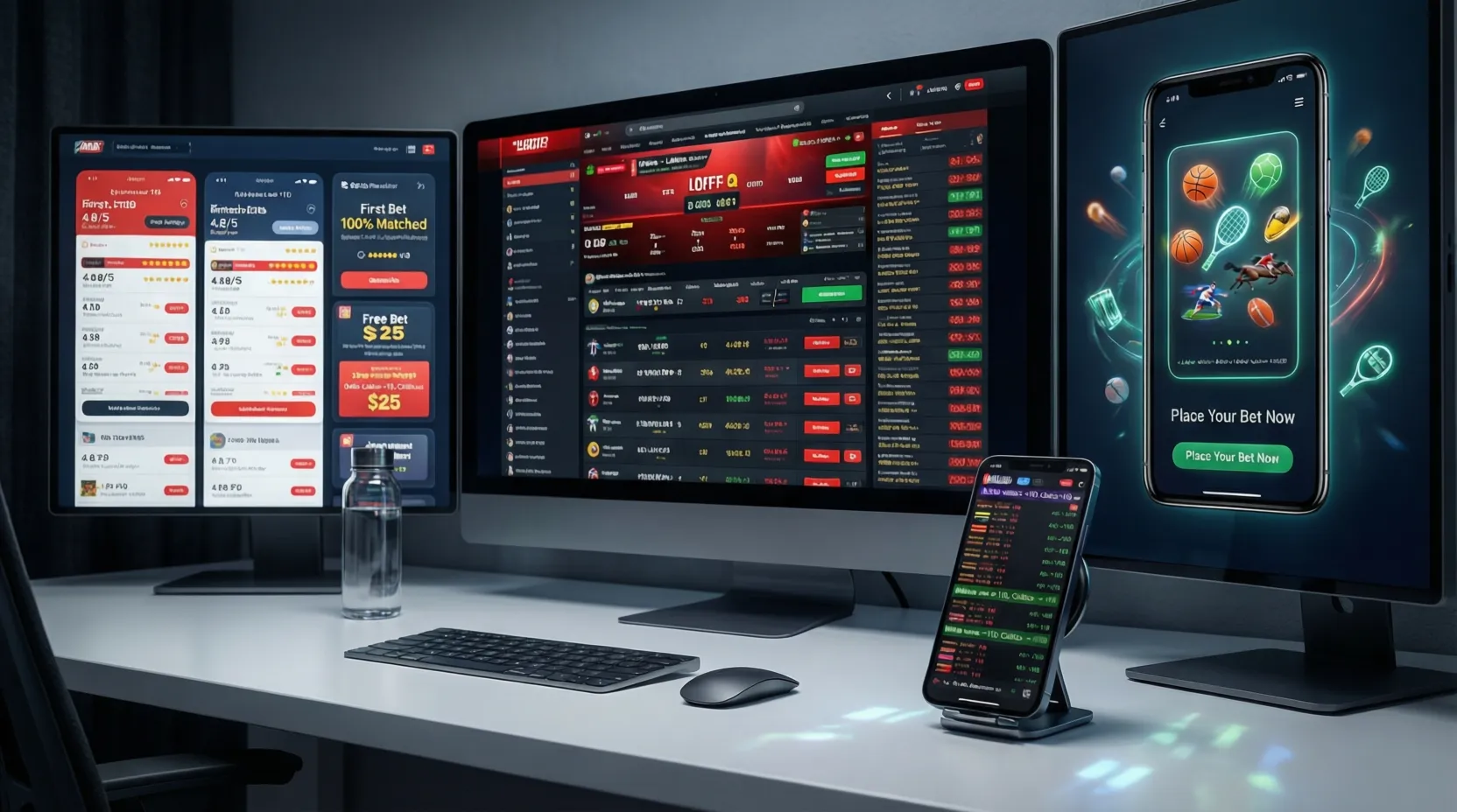 Comparación de plataformas de apuestas en múltiples pantallas
