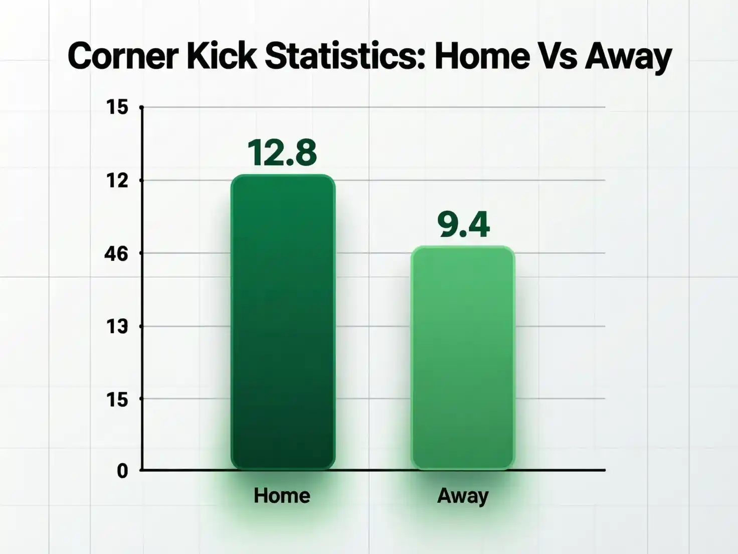 Gráfico estadístico de córners por partido