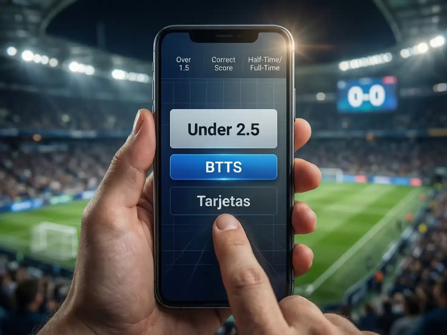 Pantalla de apuestas mostrando mercados del derbi sevillano