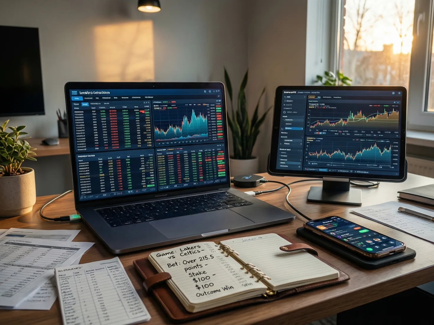 Espacio de trabajo con múltiples herramientas de análisis abiertas