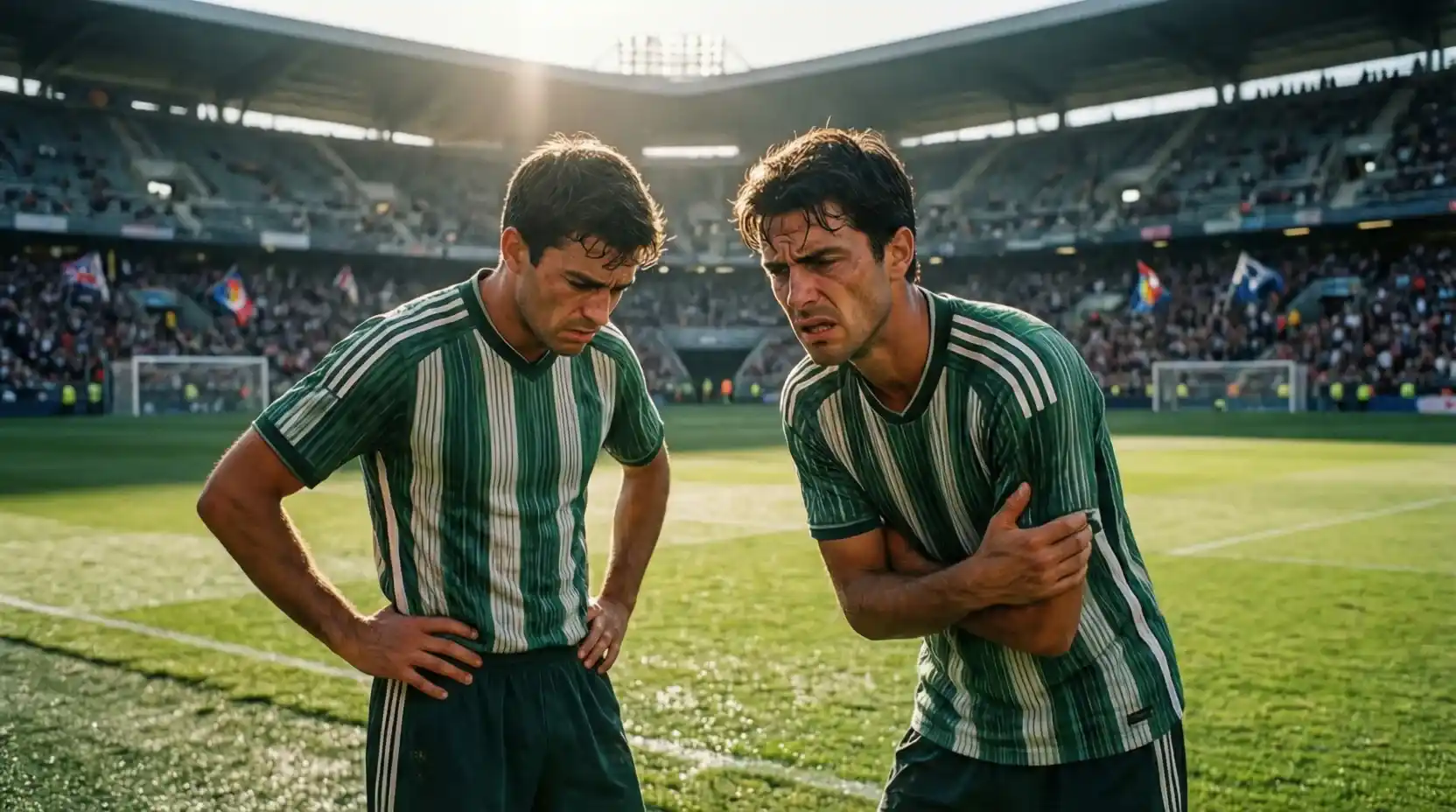 Jugadores del Betis en un momento de tensión durante un partido complicado