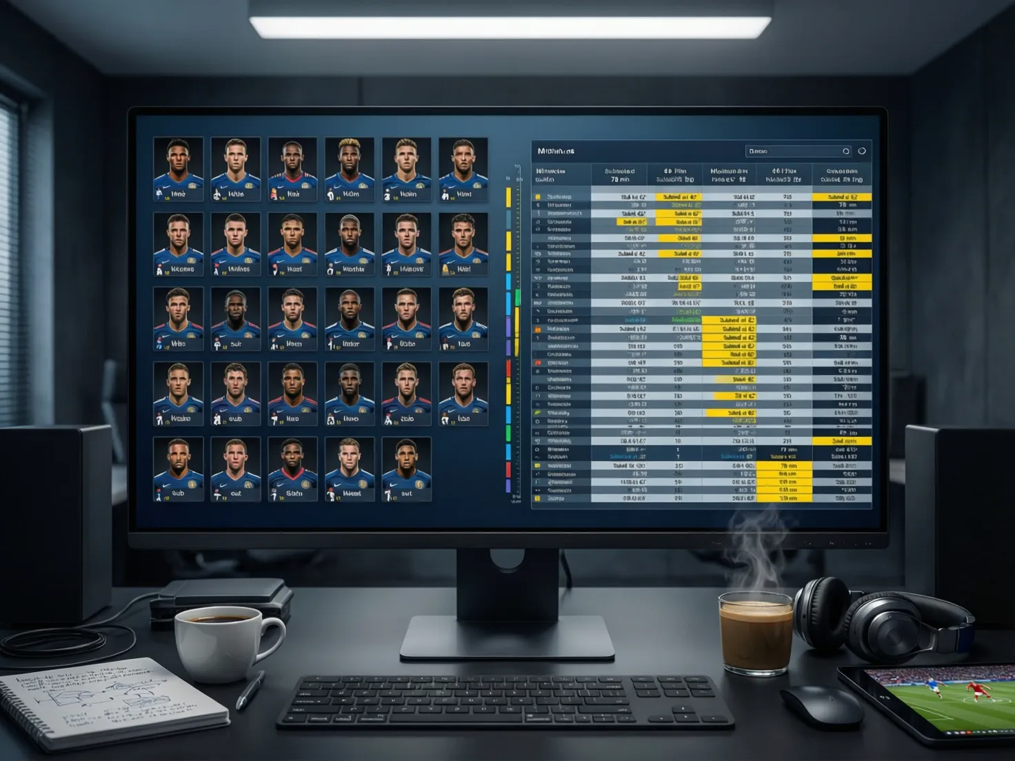 Análisis de alineaciones del Betis en pantalla de ordenador