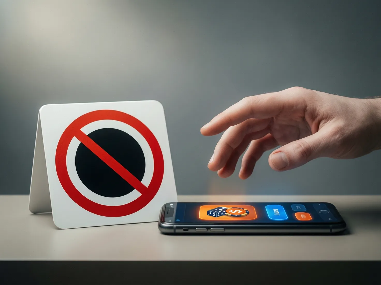 Concepto de advertencia y autocontrol en apuestas