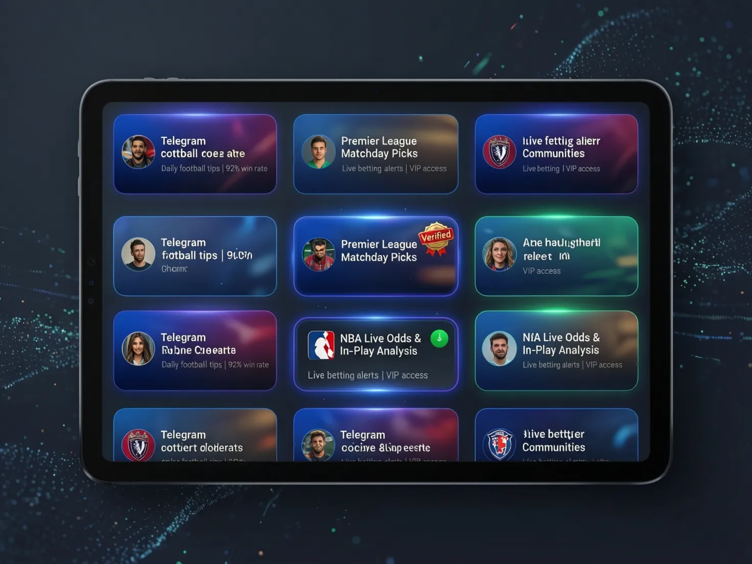 Diferentes tipos de canales de Telegram mostrados en pantalla