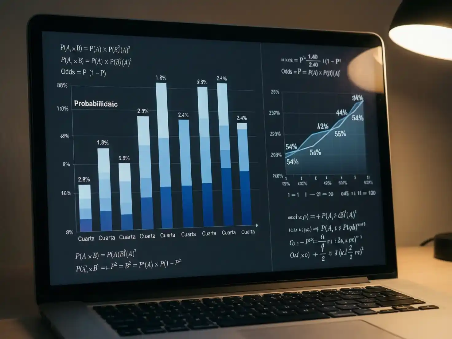 Pantalla mostrando cálculo de probabilidades de apuestas